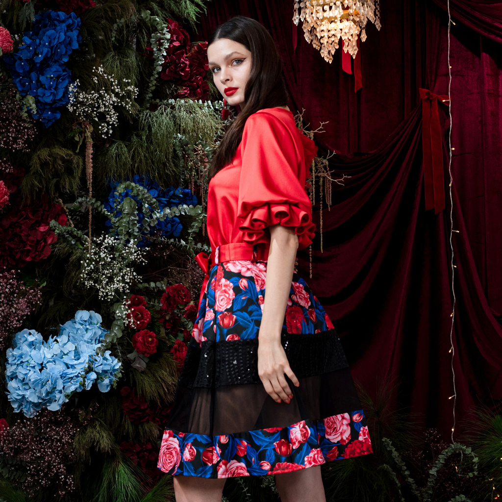 Flower Retro Jennifer Short Skirt