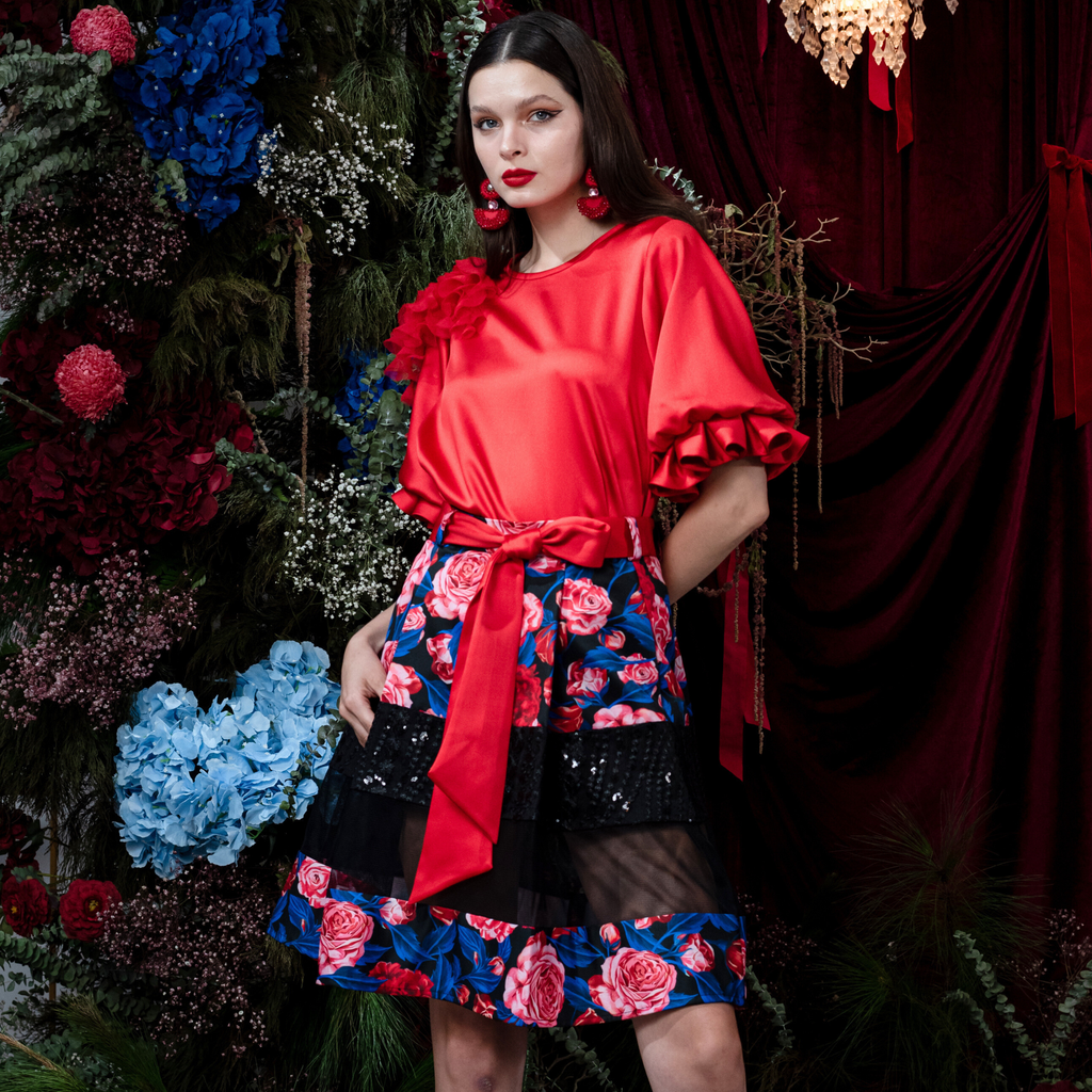 Flower Retro Jennifer Short Skirt