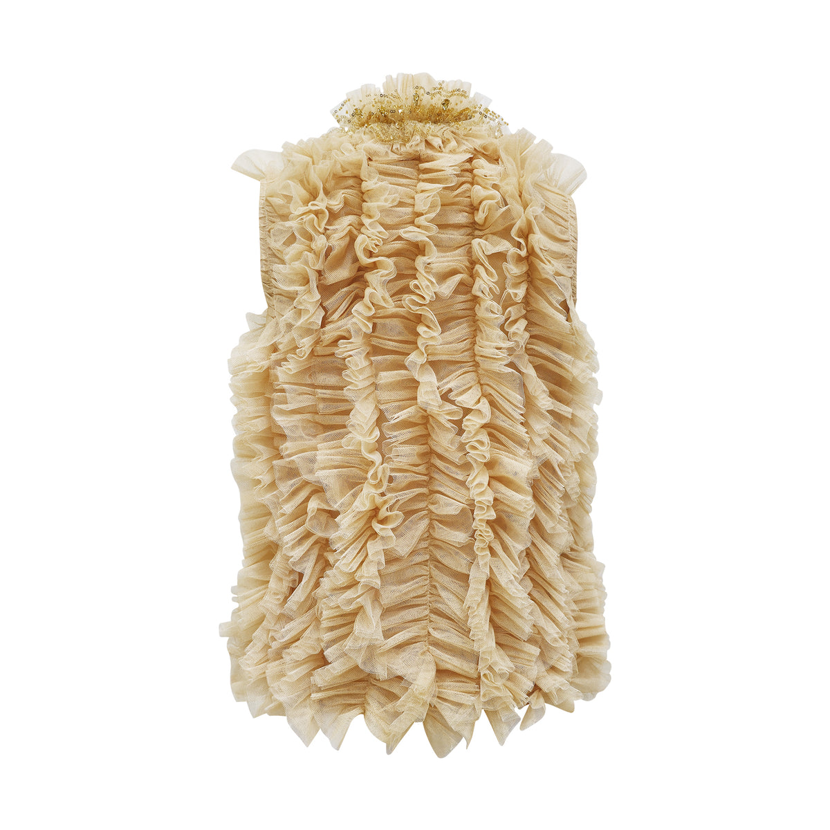 Destiny Ruffle beige tulle vest (7563160354839)