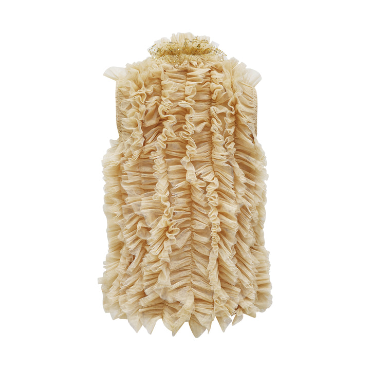 Destiny Ruffle beige tulle vest (7563160354839)