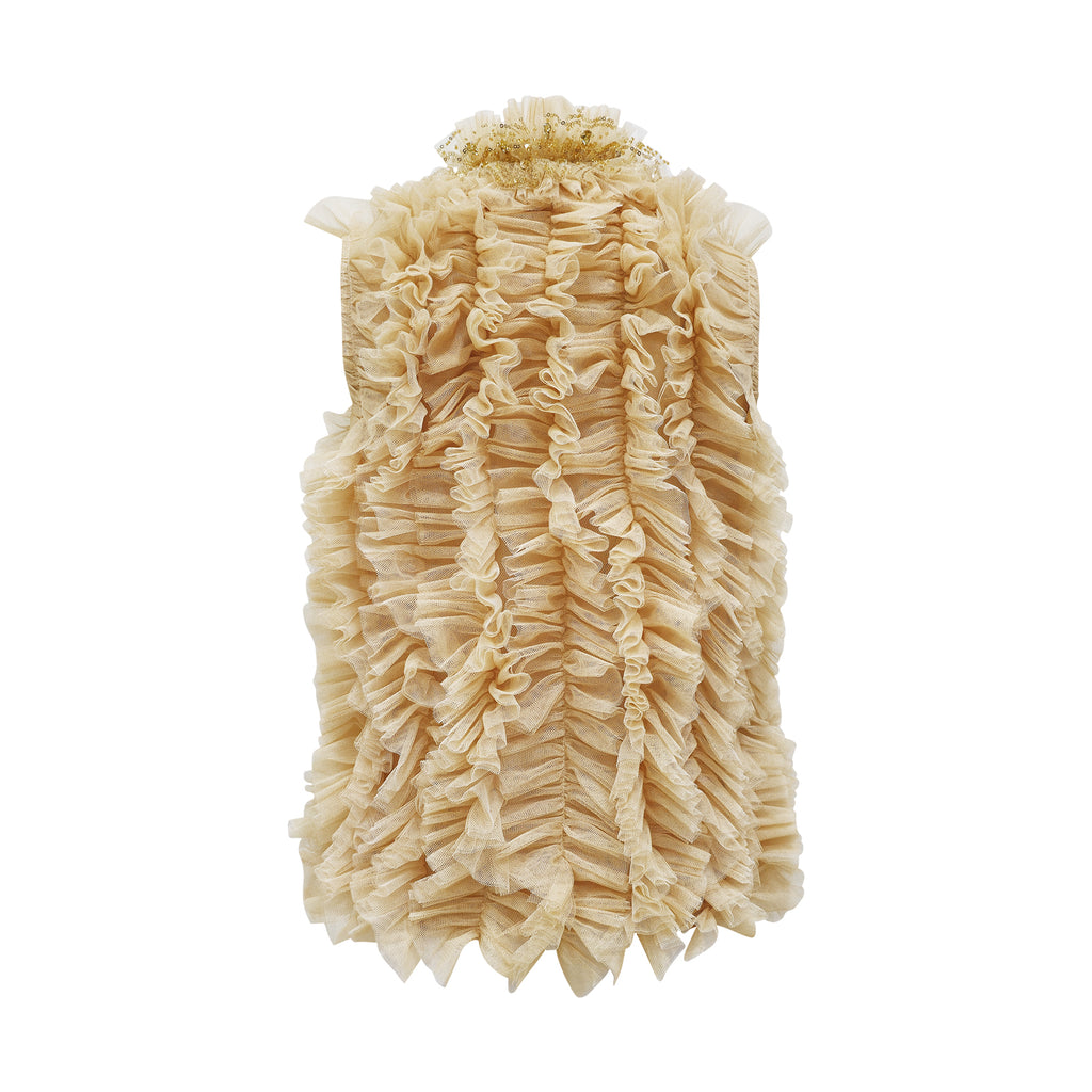 Destiny Ruffle beige tulle vest (7563160354839)