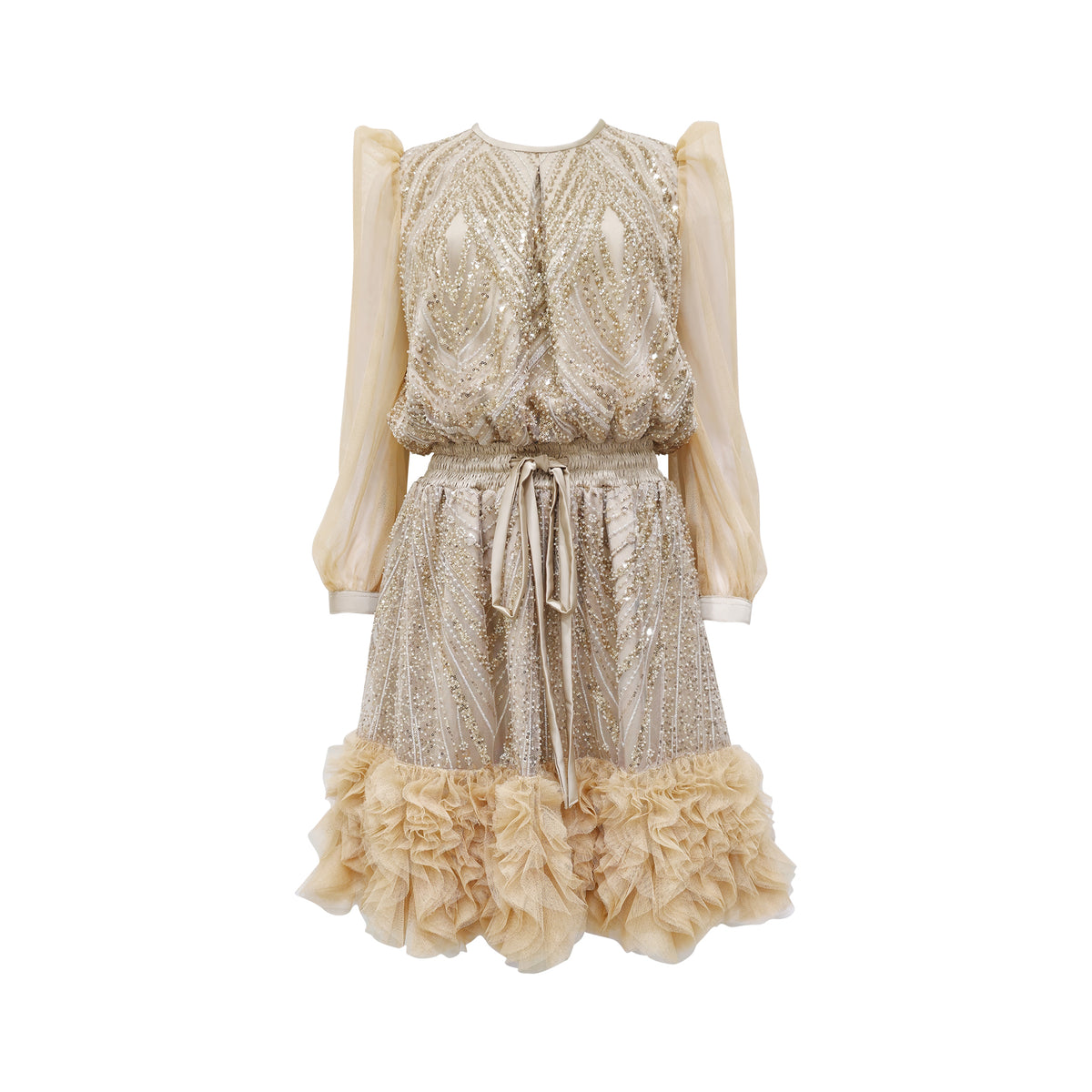 Mi Vida Signature Gold adela lace short dress (7563159109655)