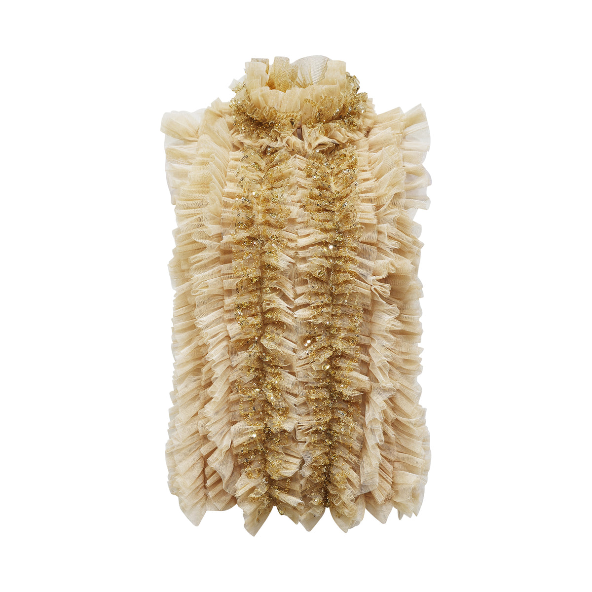 Destiny Ruffle beige tulle vest (7563160354839)