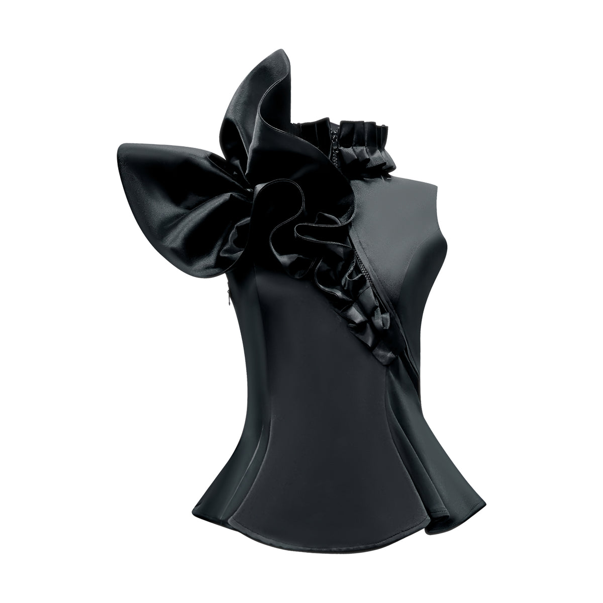 Mi Vida Signature Black destiny A-symetric floral top (7483185790999)
