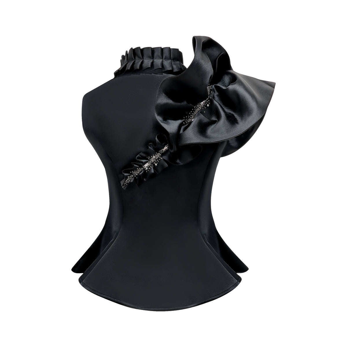 Mi Vida Signature Black destiny A-symetric floral top (7483185790999)