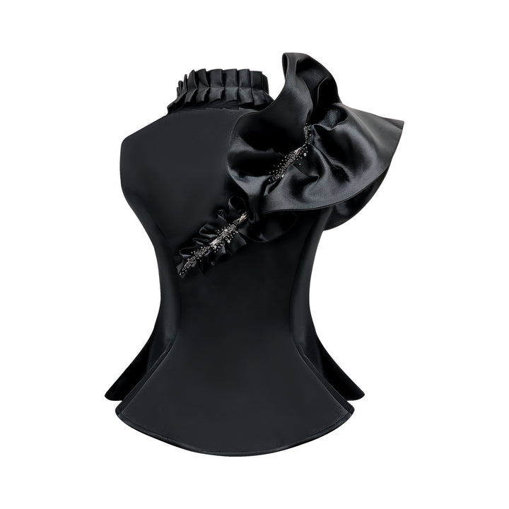 Mi Vida Signature Black destiny A-symetric floral top (7483185790999)