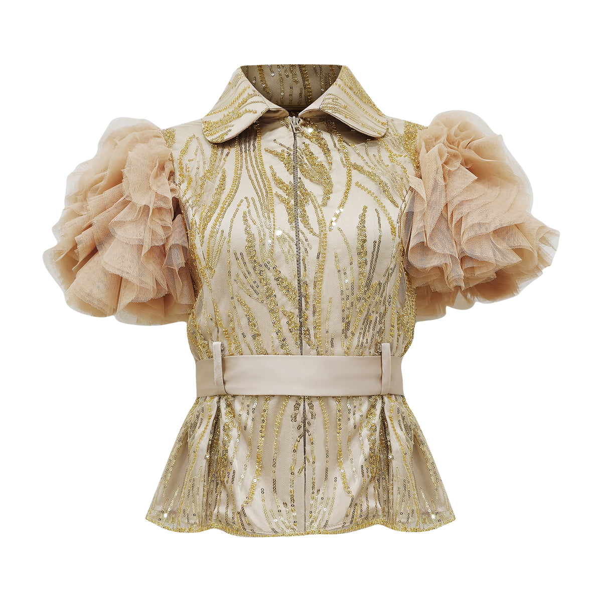 Mi Vida Signature Gold new miranda glam tulle top (7489100808215)