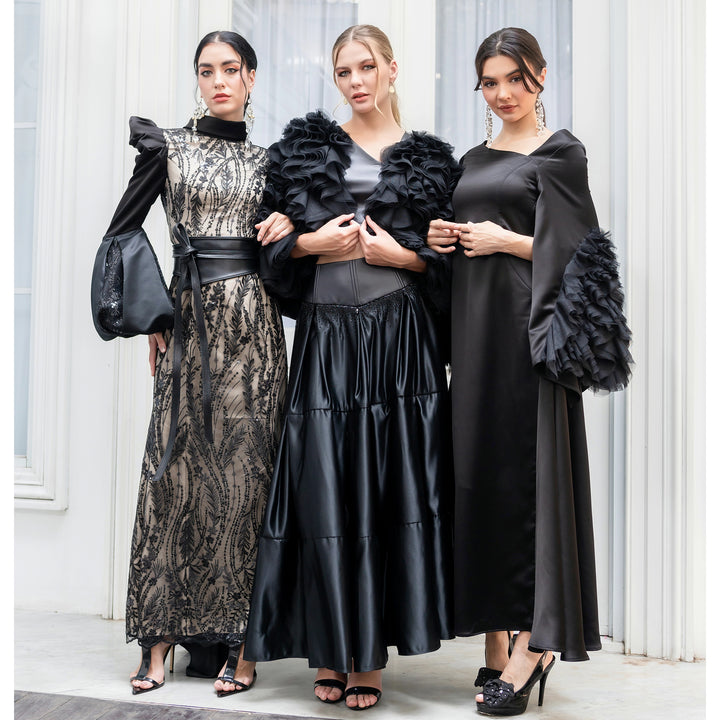 Central Celebration swifty lace long black dress (6978712469527)