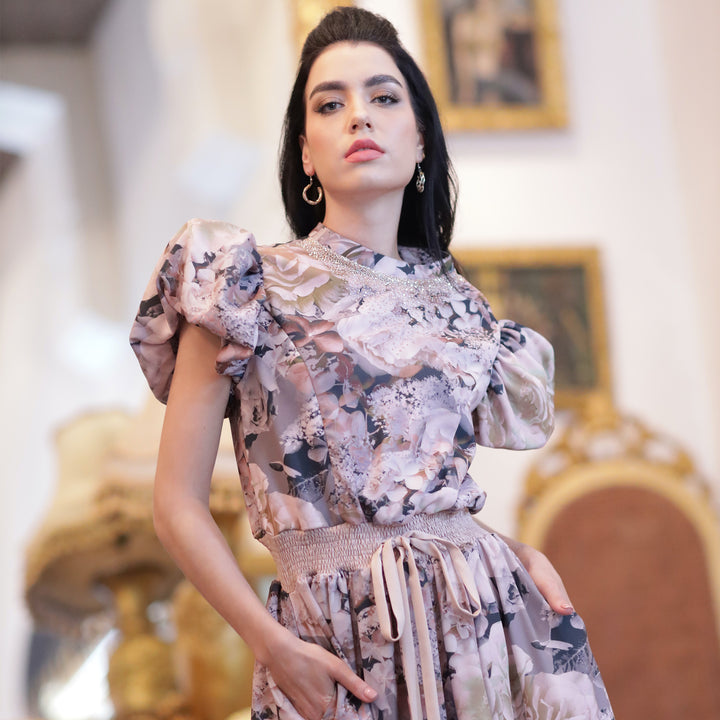 Becoming Platinum Rose Eastside long Dress With Sequin (6878579359767)