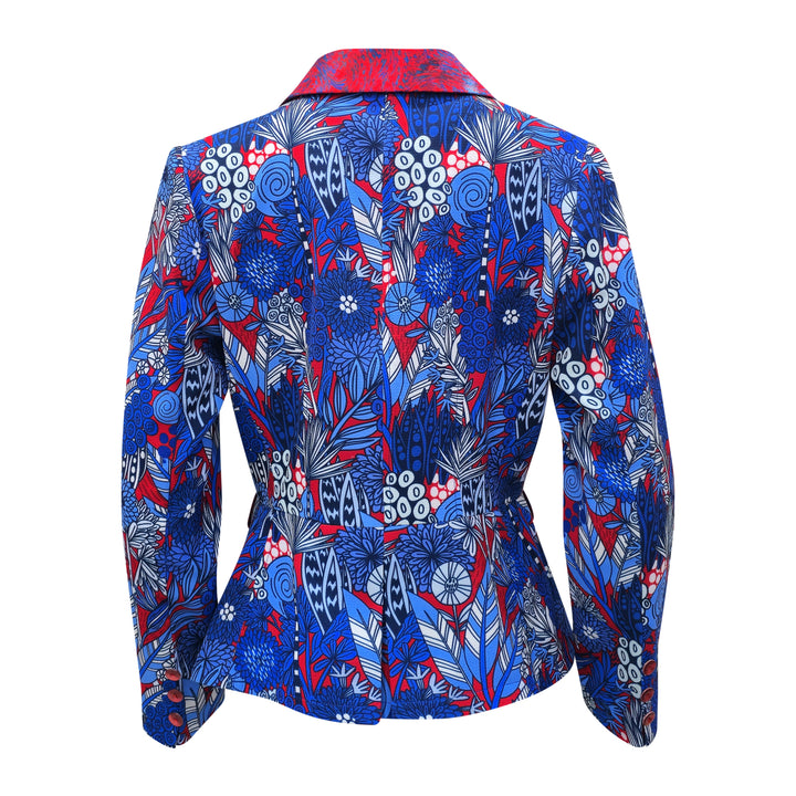 Reese Signature Red Blue Blazer - 2MADISONAVENUE.COM