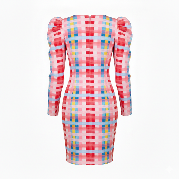 Gingham Passion Sweetheart Medium Pink Dress - 2MADISONAVENUE.COM