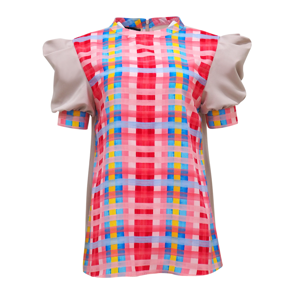 Gingham Passion Agnez Beige T-Shirt F/P (6856912338967)