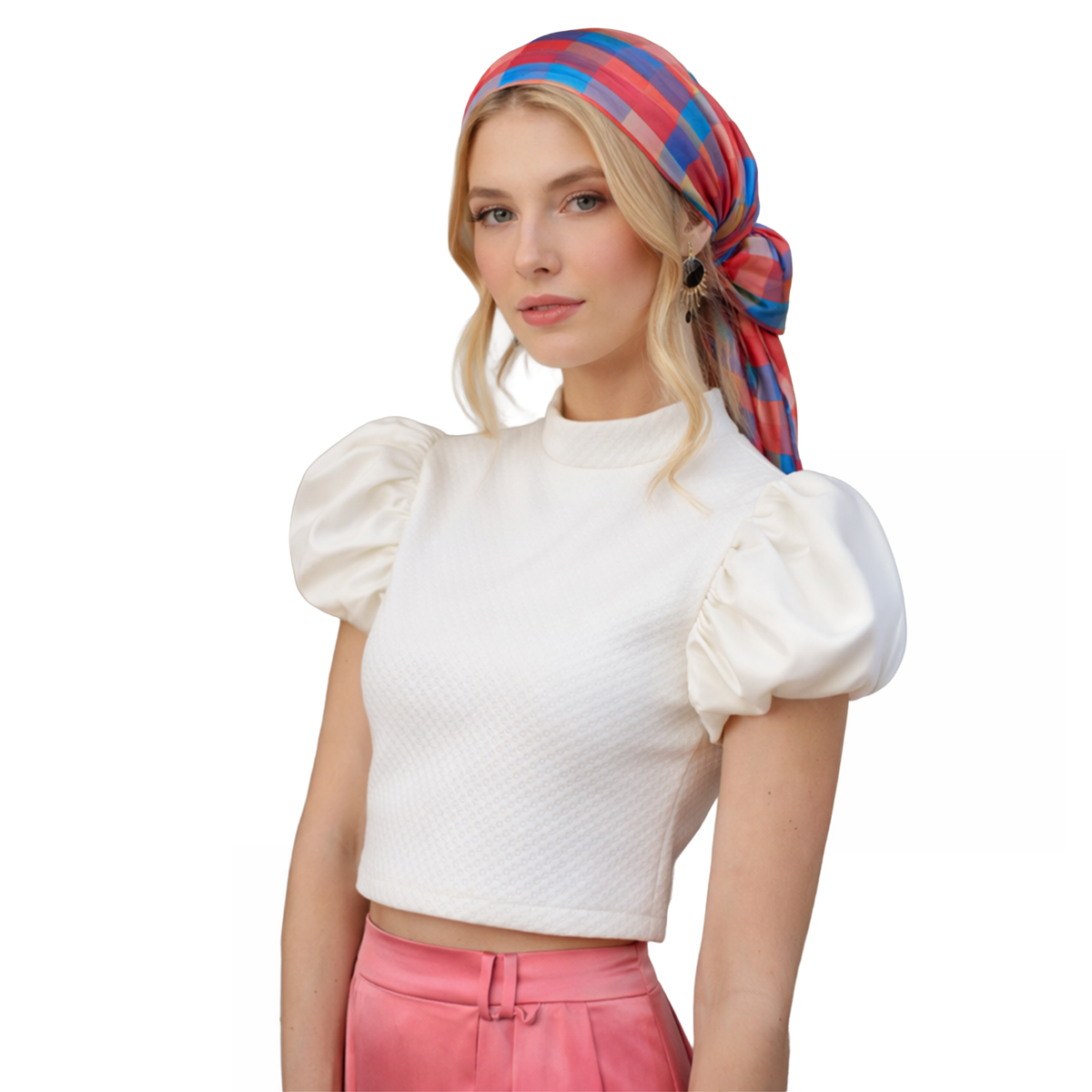 Gingham Passion Pink Scarf - 2MADISONAVENUE.COM