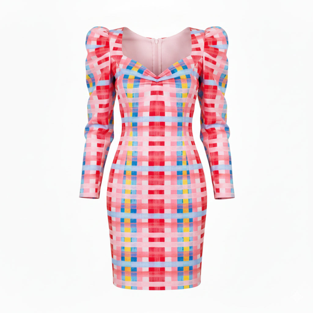 Gingham Passion Sweetheart Medium Pink Dress