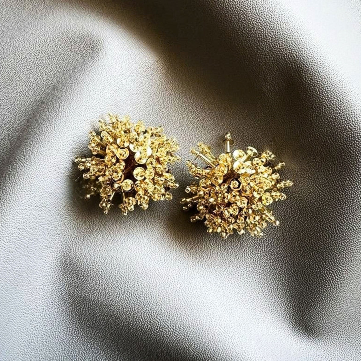 Handmade Flower Earrings - Gold