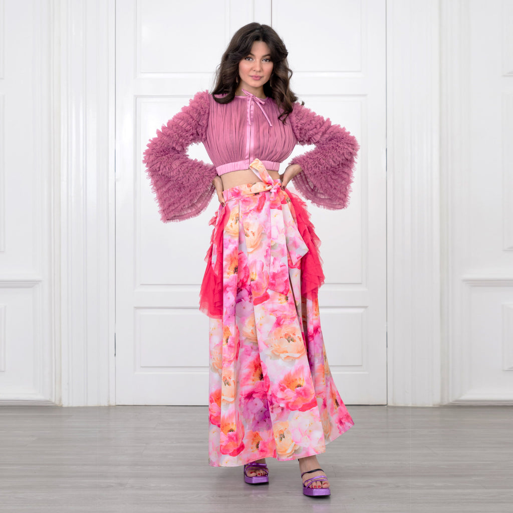 Becoming Morning Rose Kahlo Fancy Long Ball Skirt (6866514968599)