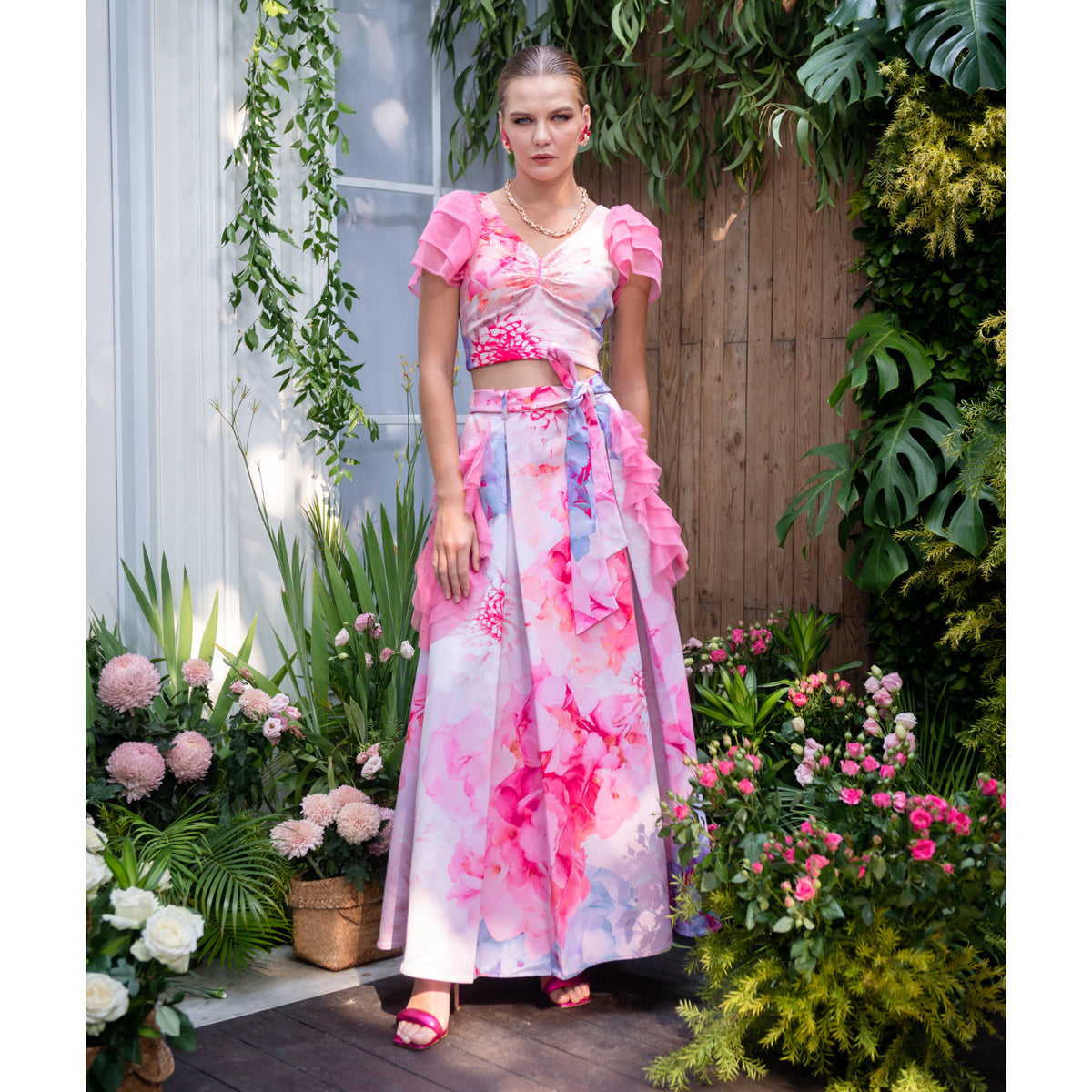 Becoming Monet Kahlo Fancy Long Ball Skirt (6932162084887)