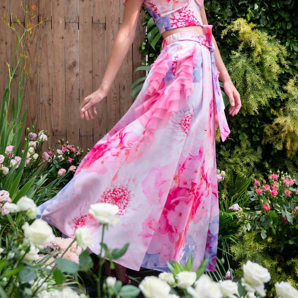 Becoming Monet Kahlo Fancy Long Ball Skirt (6932162084887)