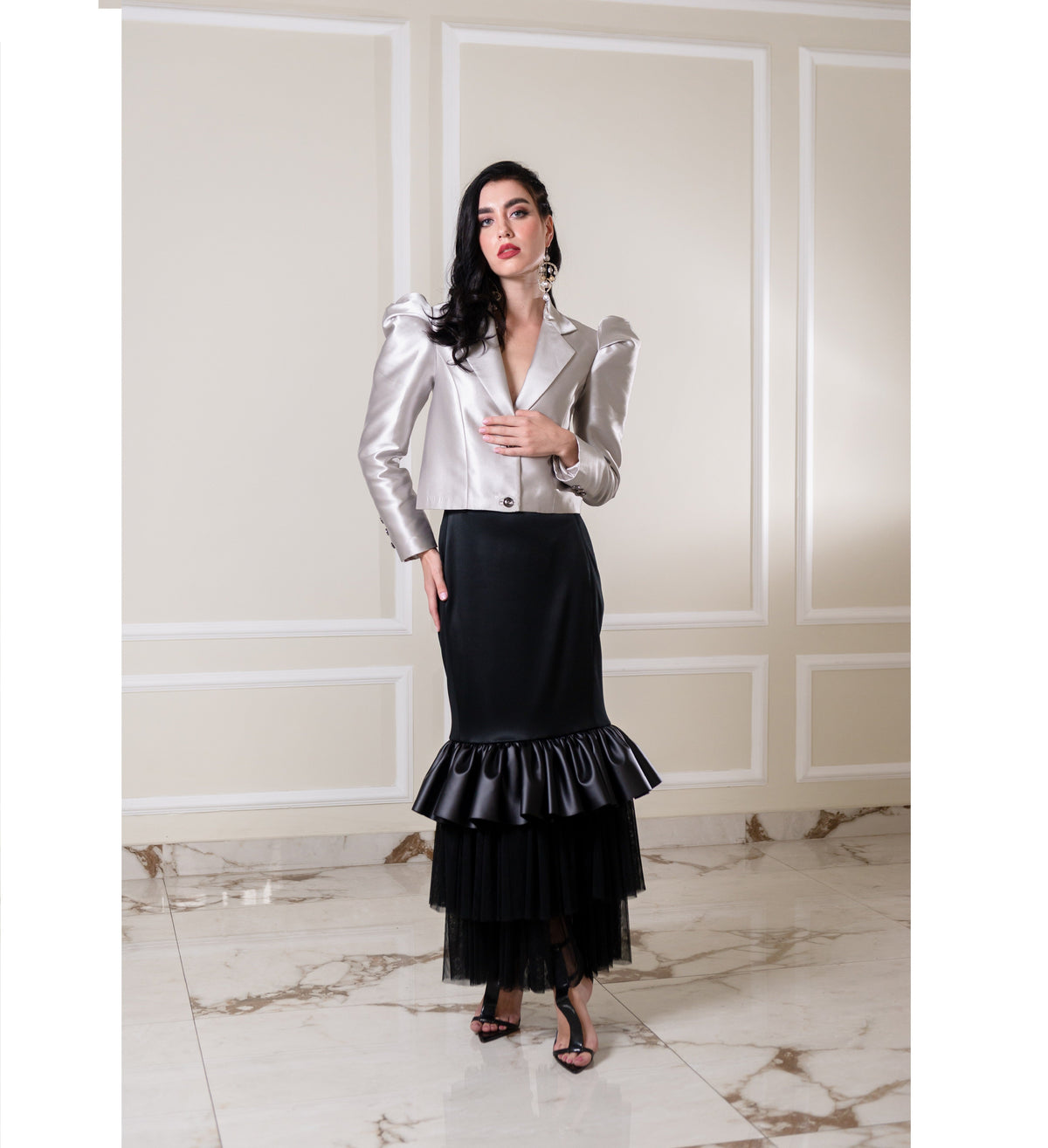 Agnez Cropped Silver Jacket With Floy Crv (6934279356439)