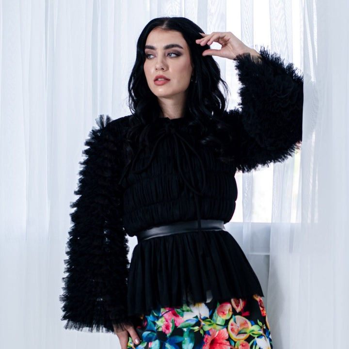 New Royal Tulle Black Top (7285558968343)