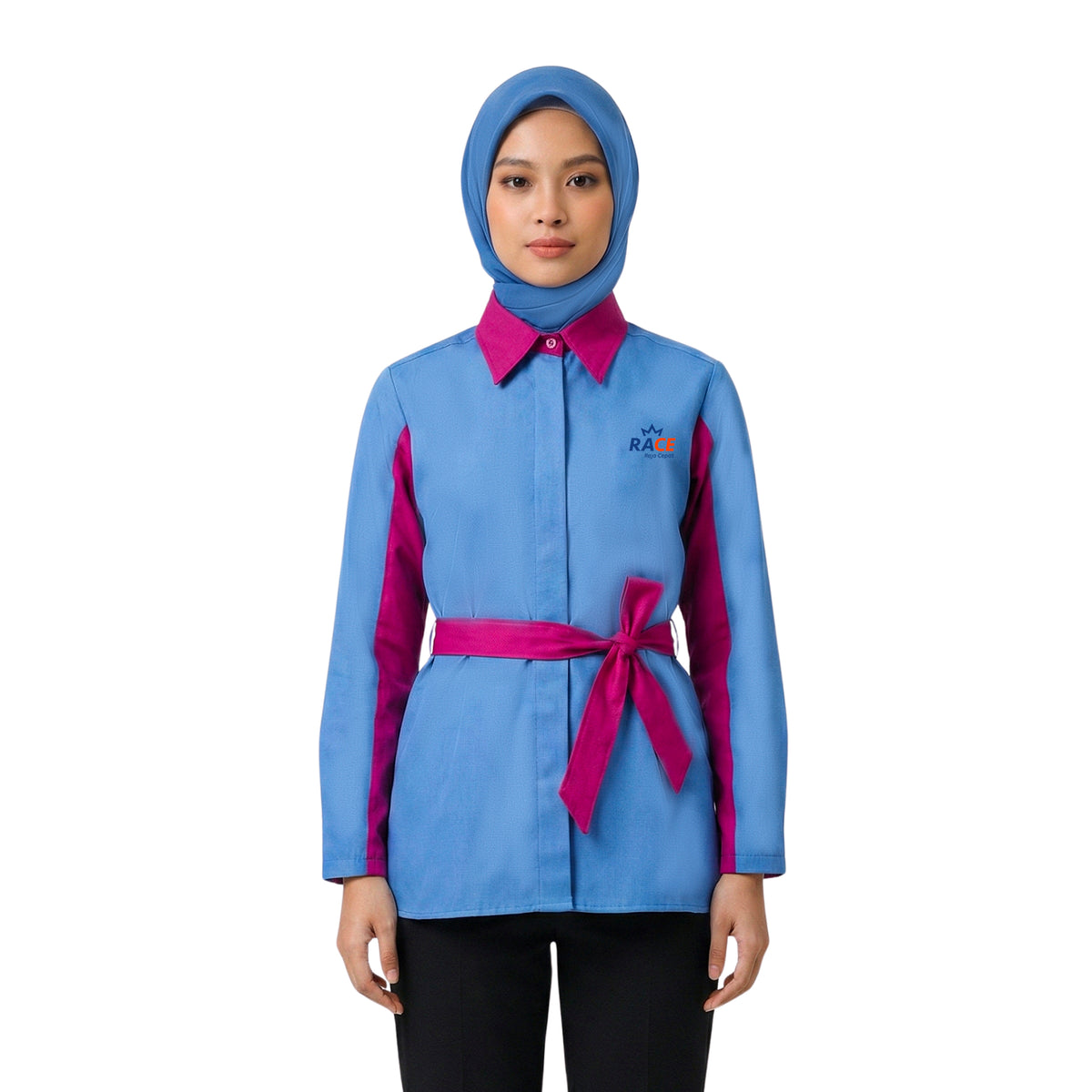 Kemeja Wanita Lengan Panjang dengan Belt - 2MADISONAVENUE.COM