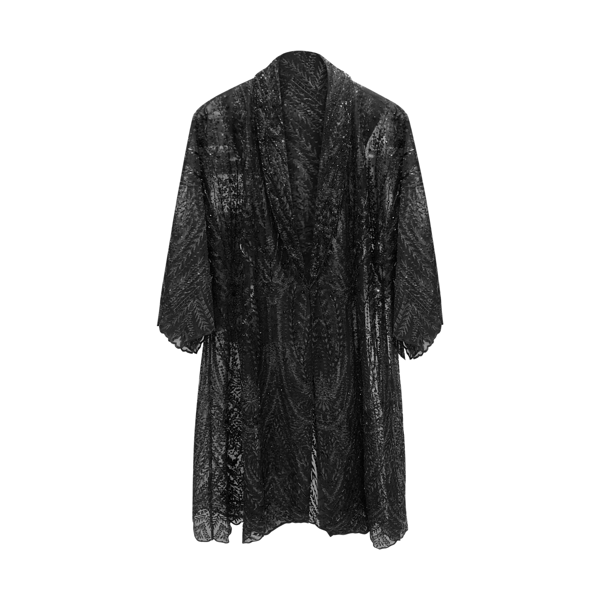 Mi Vida Signature Black irana lace long outer (7483182219287)