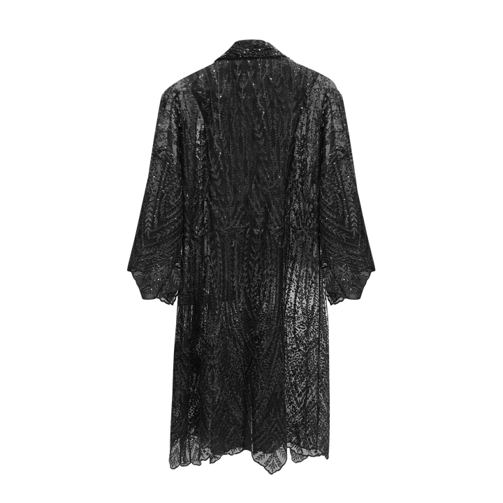 Mi Vida Signature Black irana lace long outer (7483182219287)