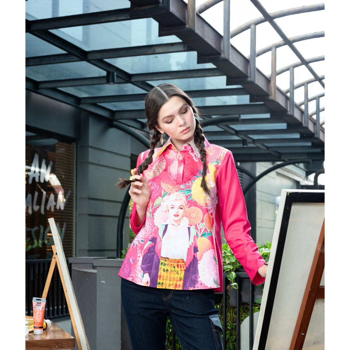 Marilyn Flower Passion ganger pink top (7890522243095)