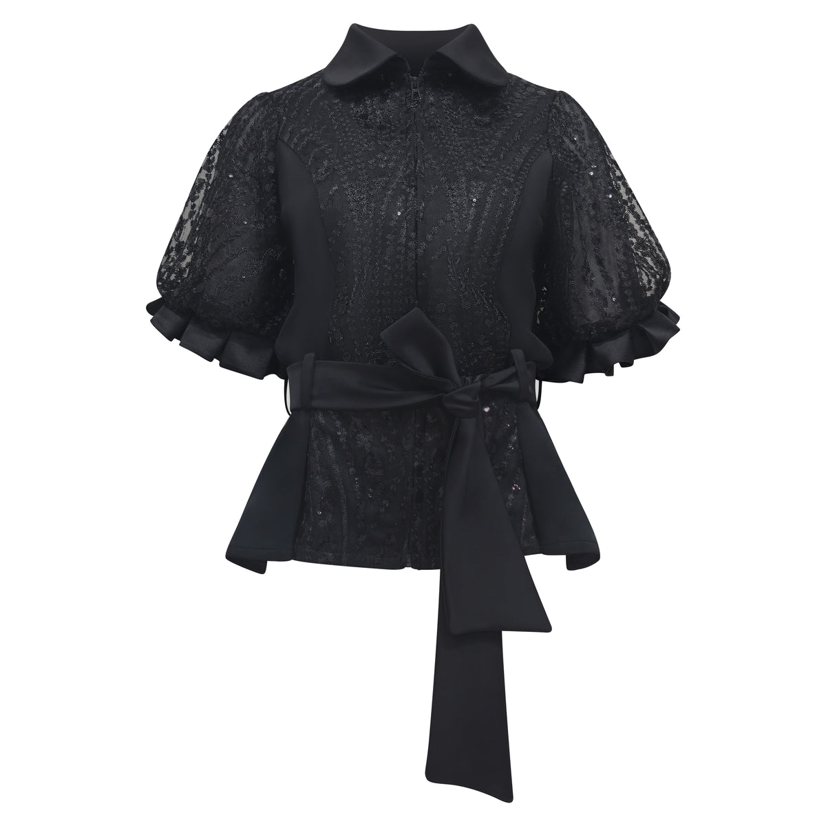 Merindu black lace top - 2MADISONAVENUE.COM