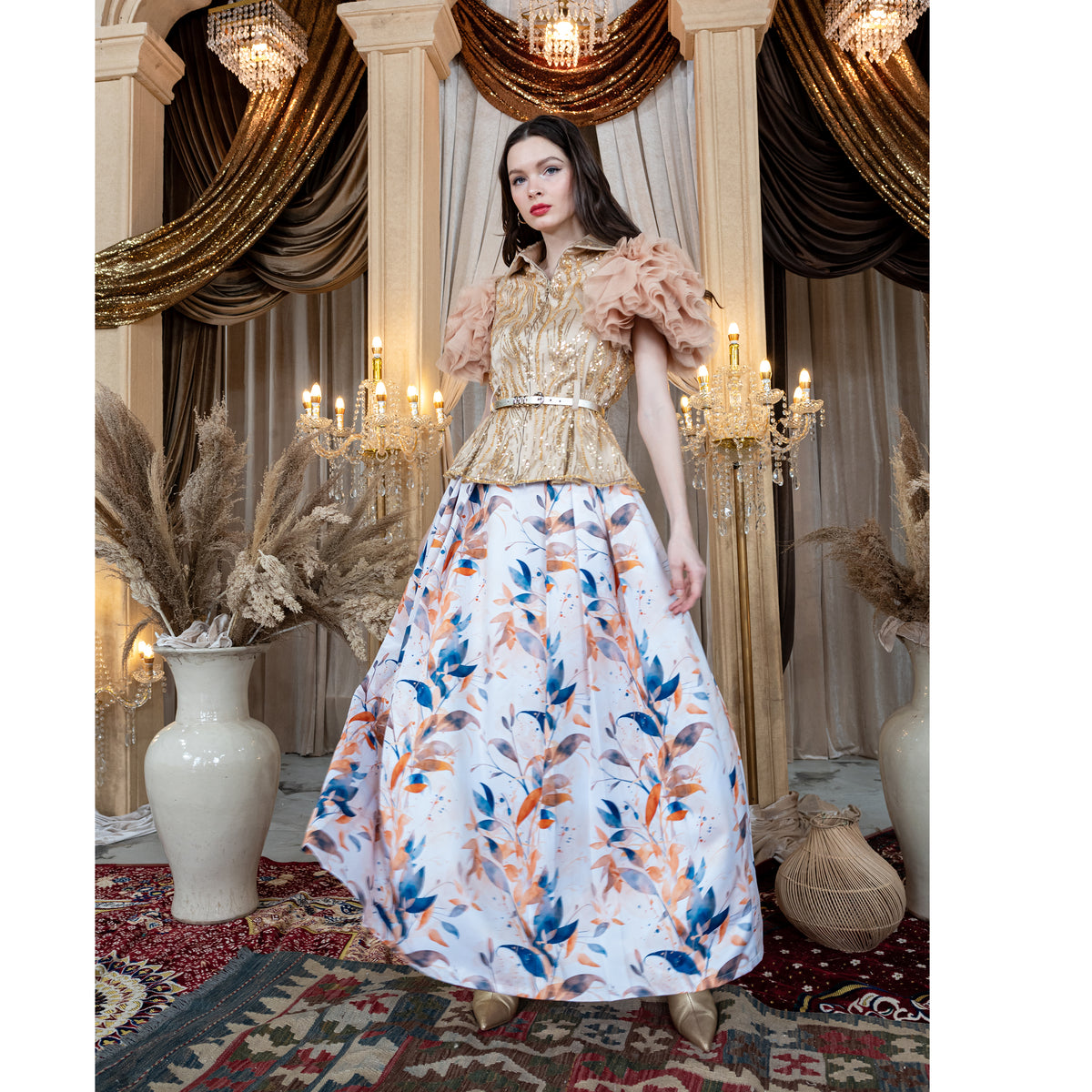 Mi Vida Signature Gold new miranda glam tulle top (7489100808215)