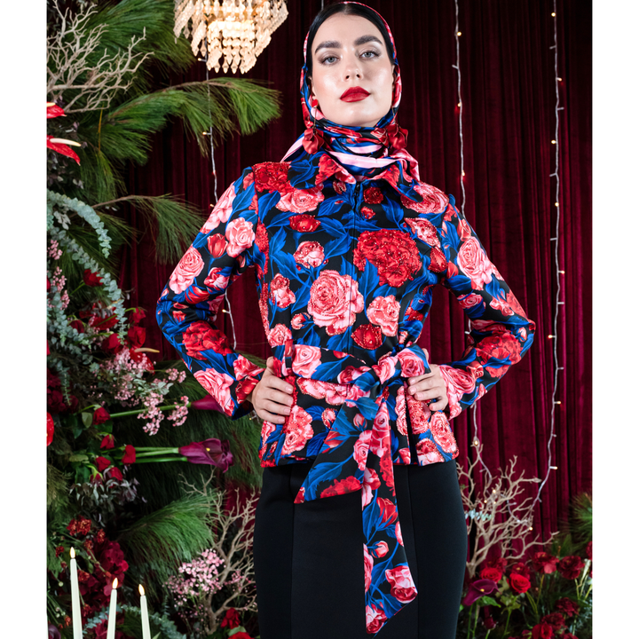 Moxie Flower new miranda blazer top - 2MADISONAVENUE.COM