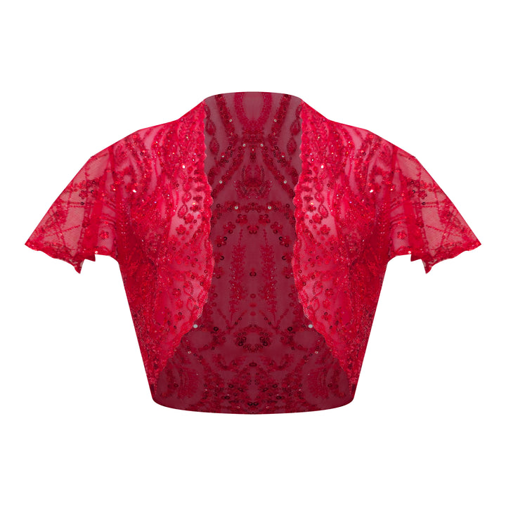 Signature Red lace bolero - 2MADISONAVENUE.COM