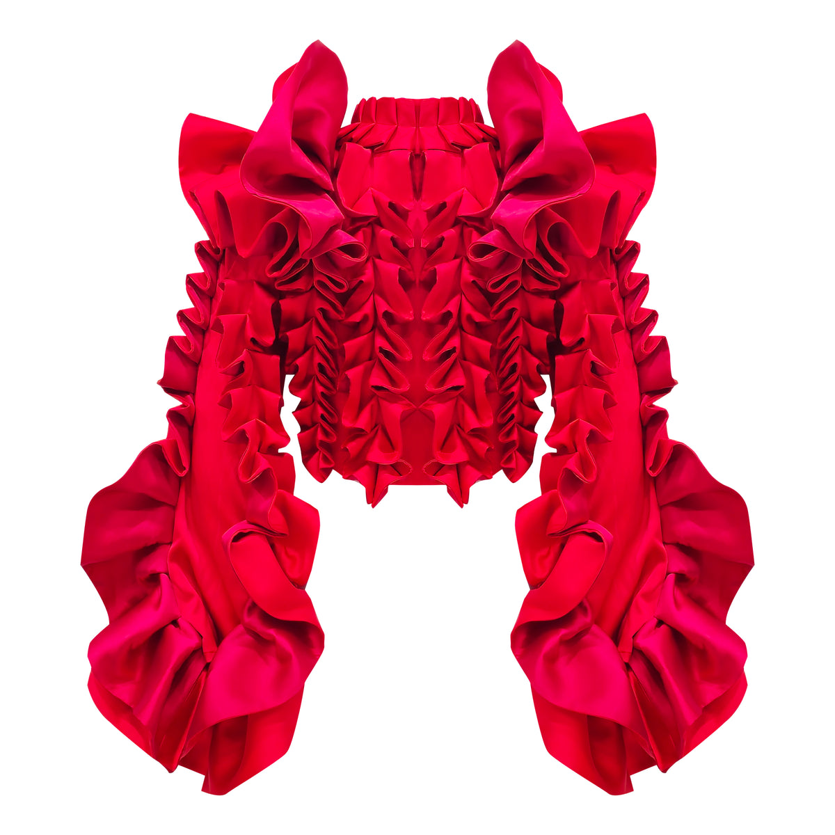 Signature Red destiny ruffle red jacket - 2MADISONAVENUE.COM