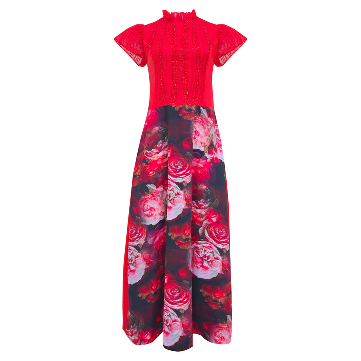 Becoming Night Rose Red Dress with Sequince - 2MADISONAVENUE.COM