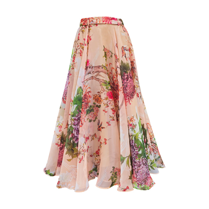 Paradiso Salmon organza long skirt (7889811669015)