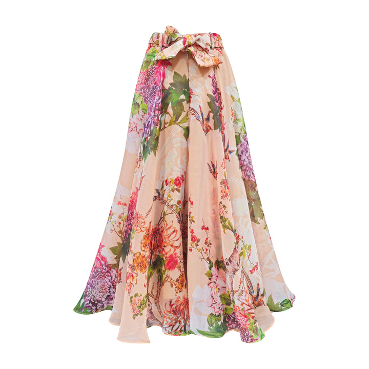 Paradiso Salmon organza long skirt (7889811669015)