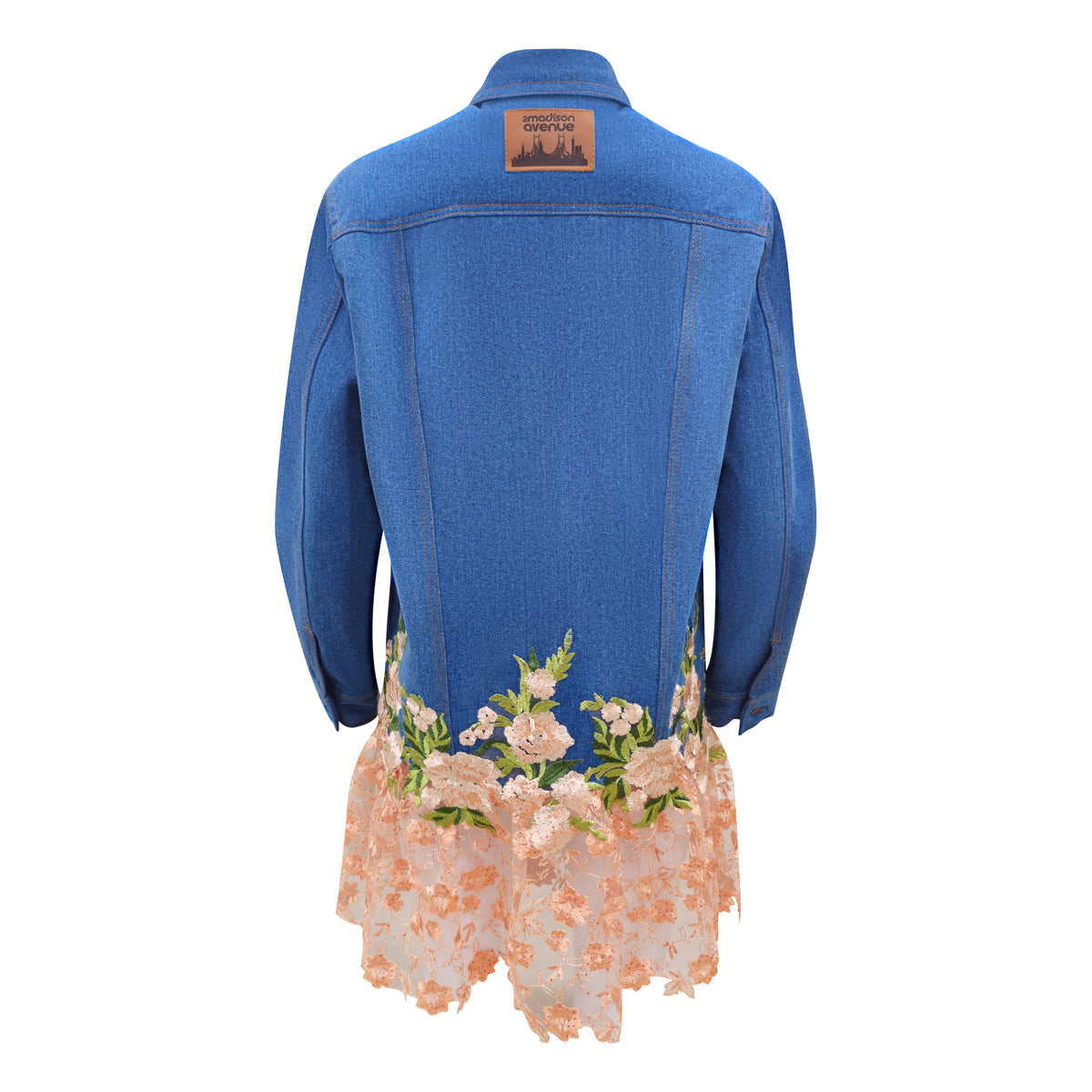 Signature Denim fancy jacket with salmon lace #1 - 2MADISONAVENUE.COM