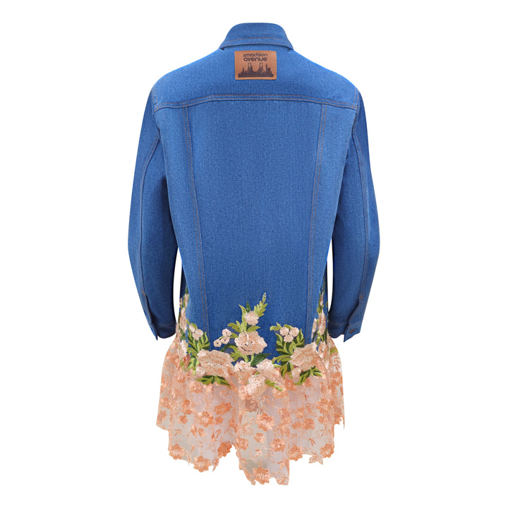Signature Denim fancy jacket with salmon lace #1 - 2MADISONAVENUE.COM