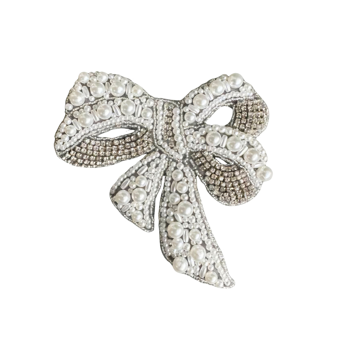 Pearl Bow Brooch - Handmade Pearl Statement Brooch