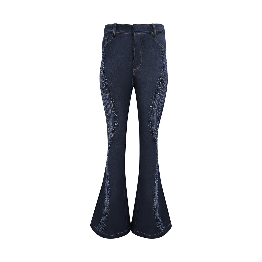 Timeless Pieces signature denim bell bottom pant with sequin (7666115182615)