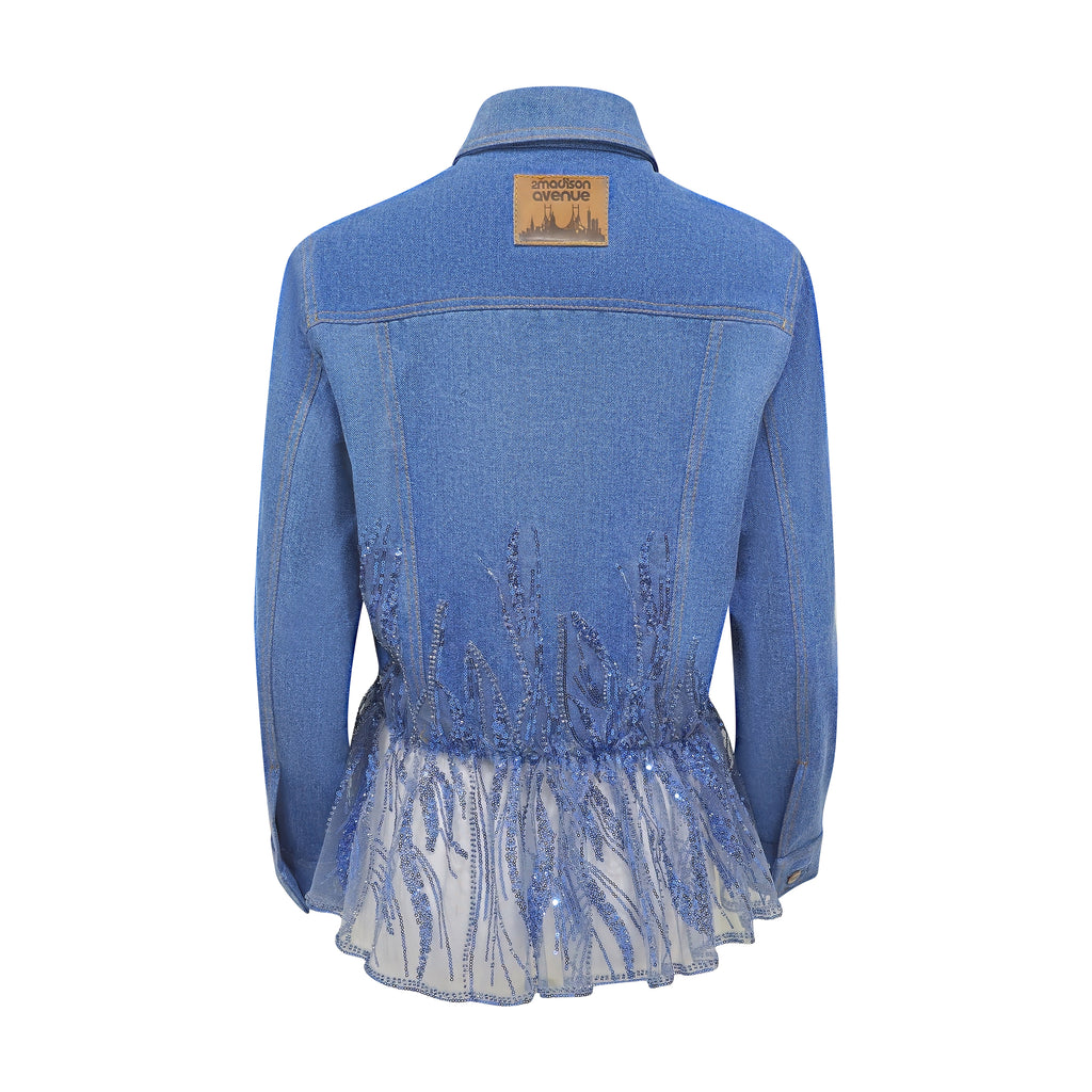 Signature Denim fancy jacket with blue lace