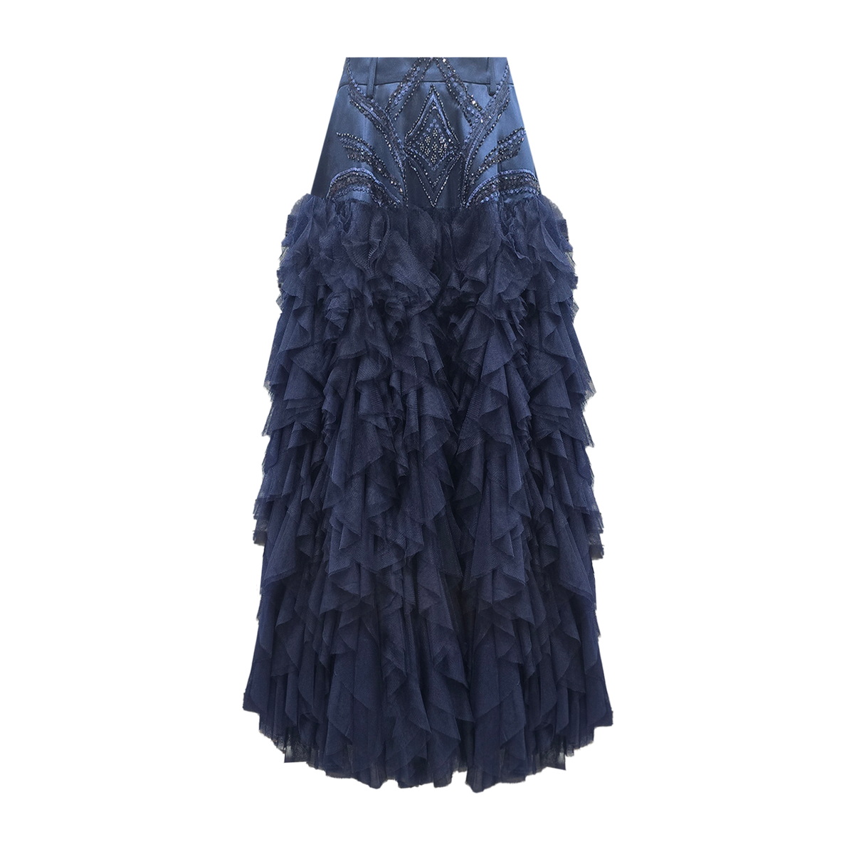 It's Time Met Gala Tulle Navy Skirt with sequin - 2MADISONAVENUE.COM