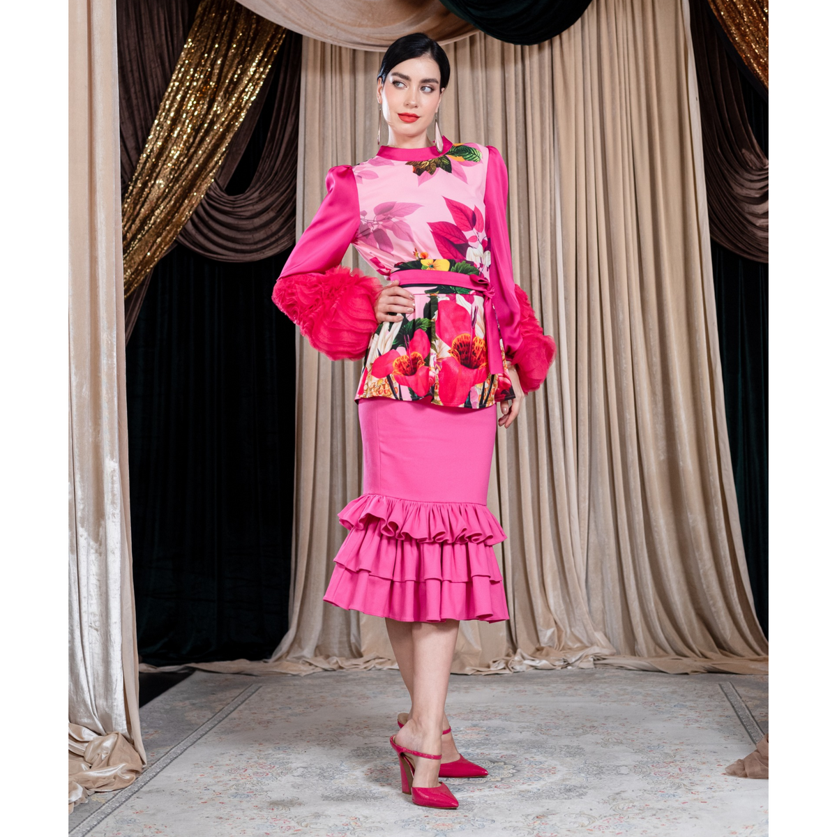 POF Pink agnez top with tulle - 2MADISONAVENUE.COM