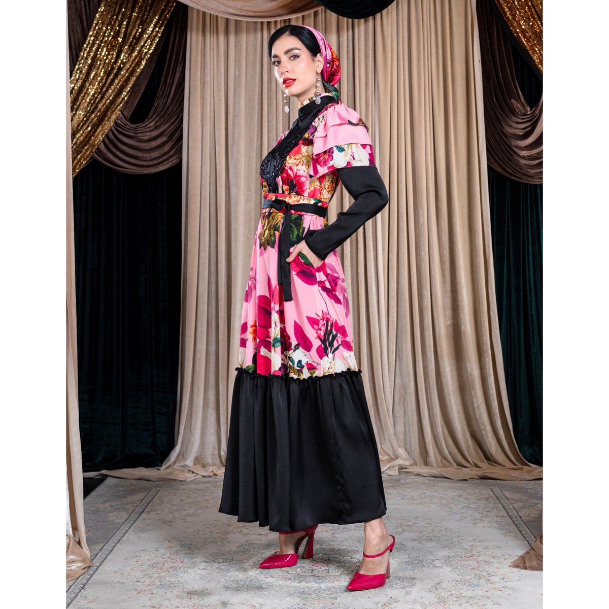 POF Pink hasna long dress - 2MADISONAVENUE.COM