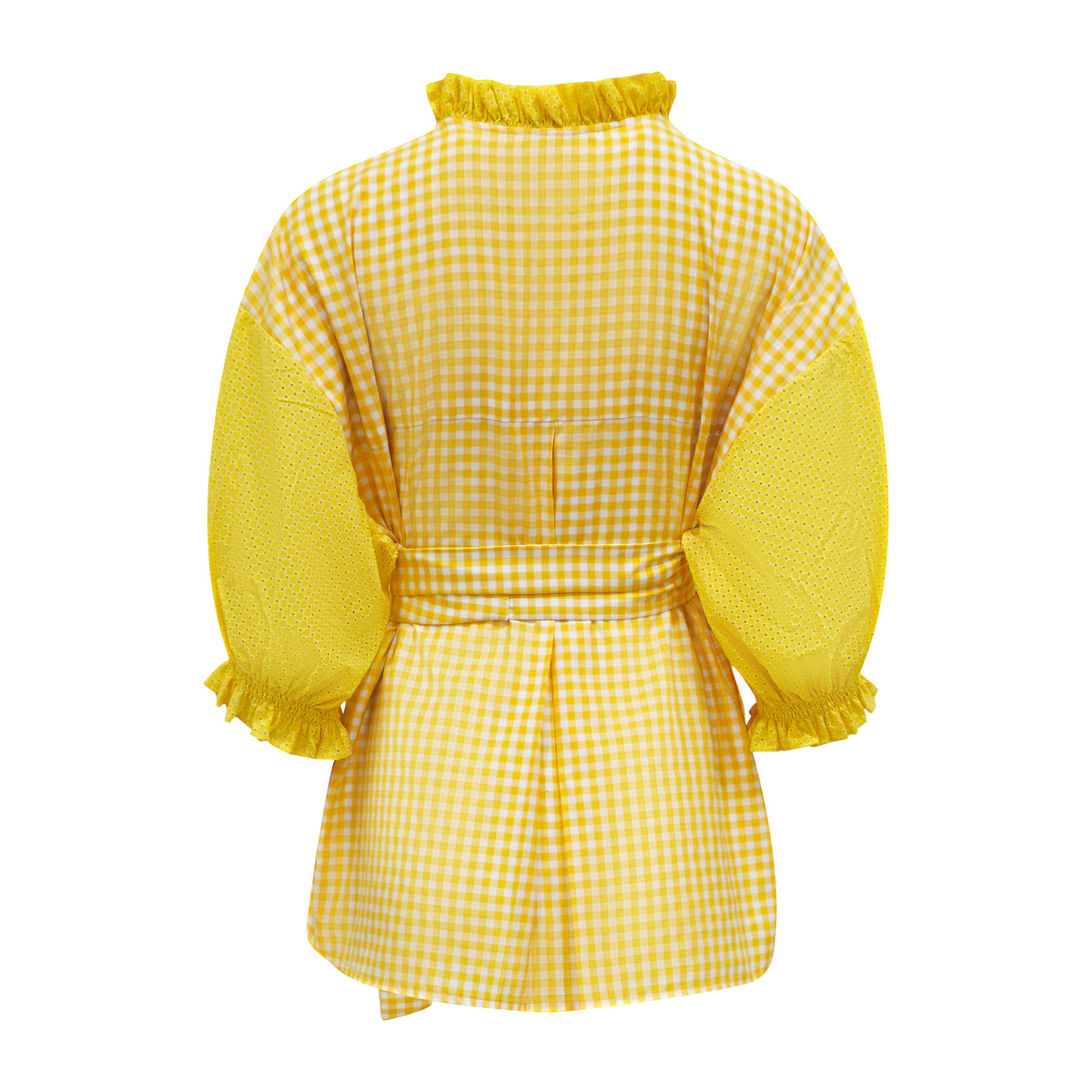 Sunflower Relax Top In Gingham Yellow - 2MADISONAVENUE.COM