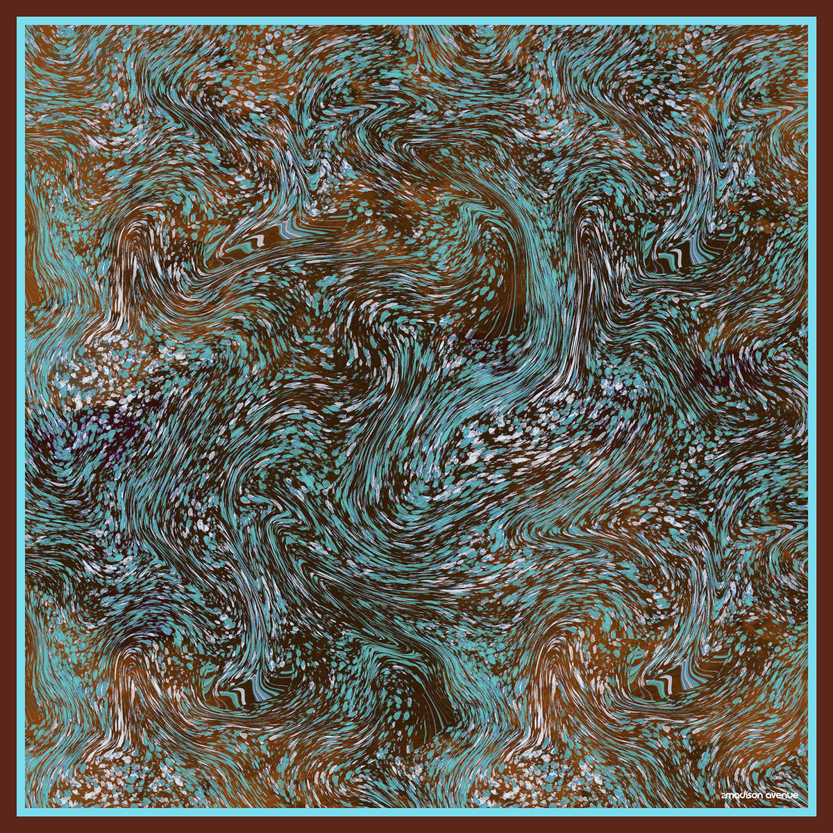 Moxie Blue Brown hijab scarf - 2MADISONAVENUE.COM