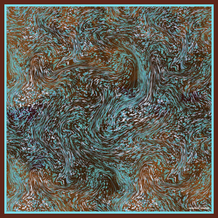 Moxie Blue Brown hijab scarf - 2MADISONAVENUE.COM