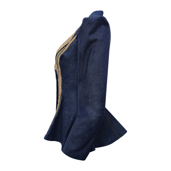 Signature Denim Samantha blazer top with attachment Sequins - 2MADISONAVENUE.COM