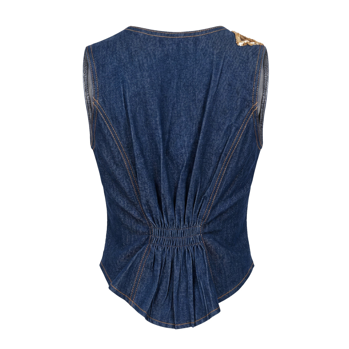 Signature Denim Vest with attachment Sequins #2 - 2MADISONAVENUE.COM