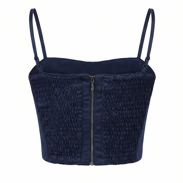 Signature Denim bustier with attachment Sequins - 2MADISONAVENUE.COM